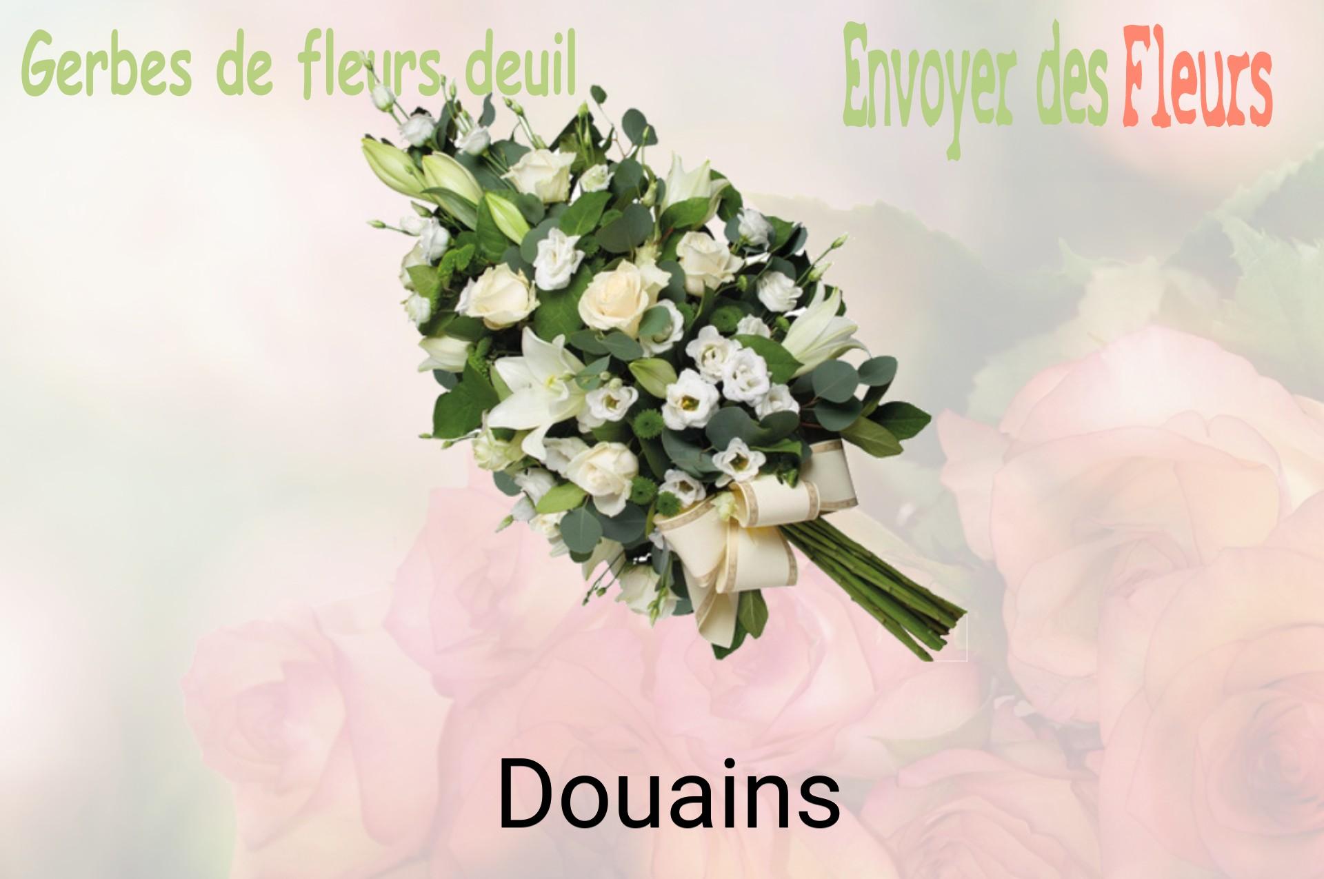 Gerbe de fleurs de deuil livrée à Douains